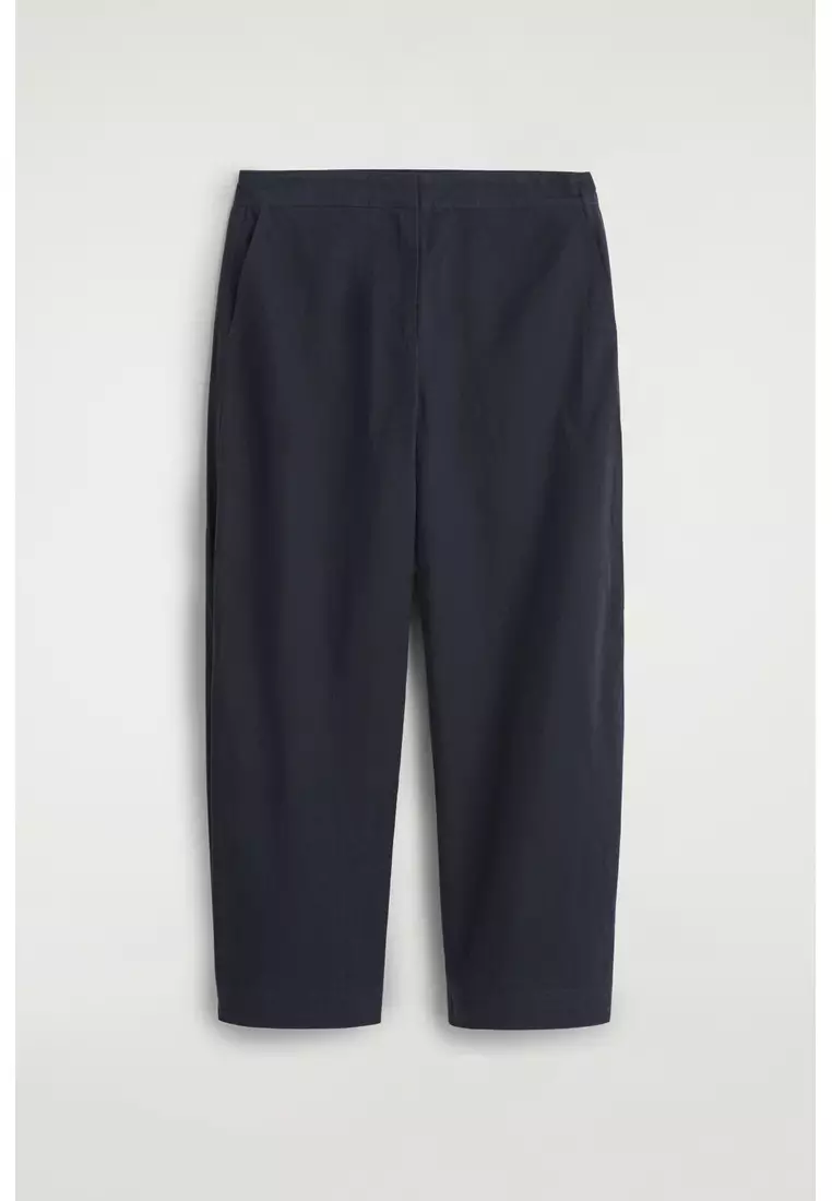 PIMA COTTON BARREL-LEG TROUSERS