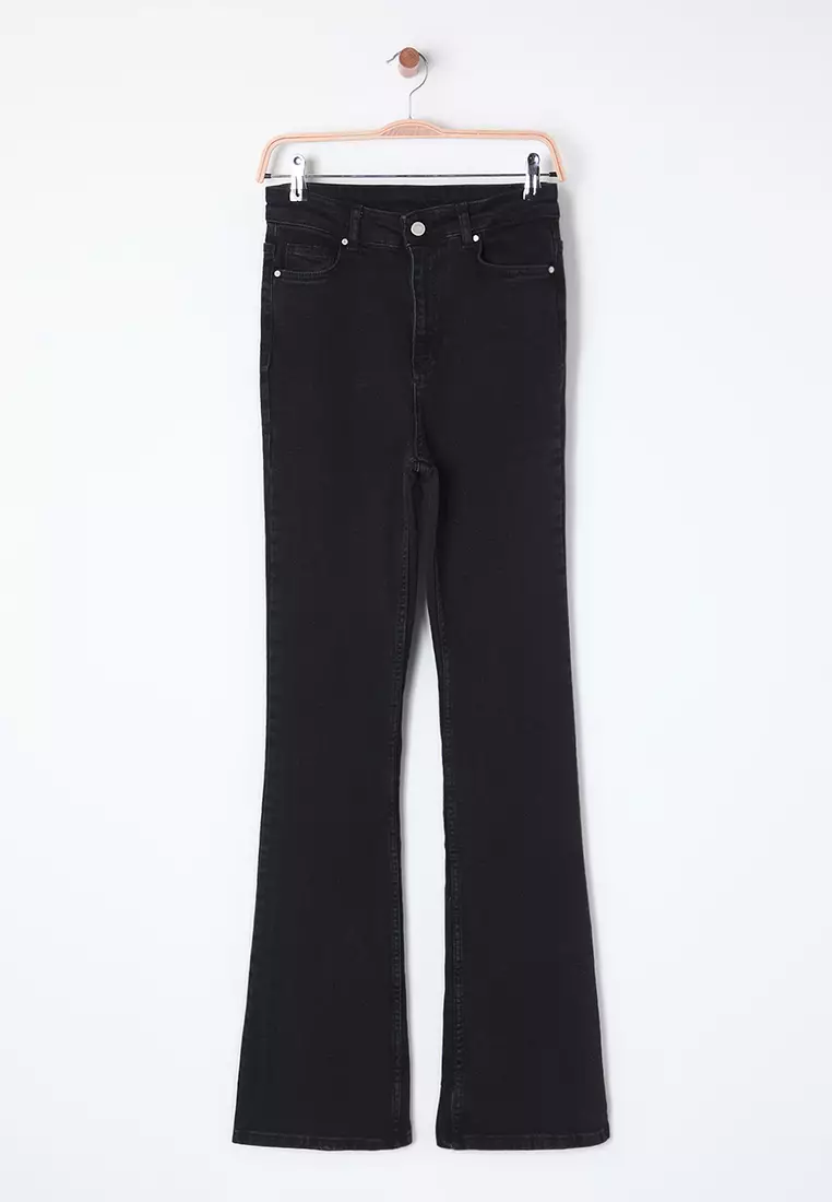 Black High Waist Flare Jeans Twoss25Je00109