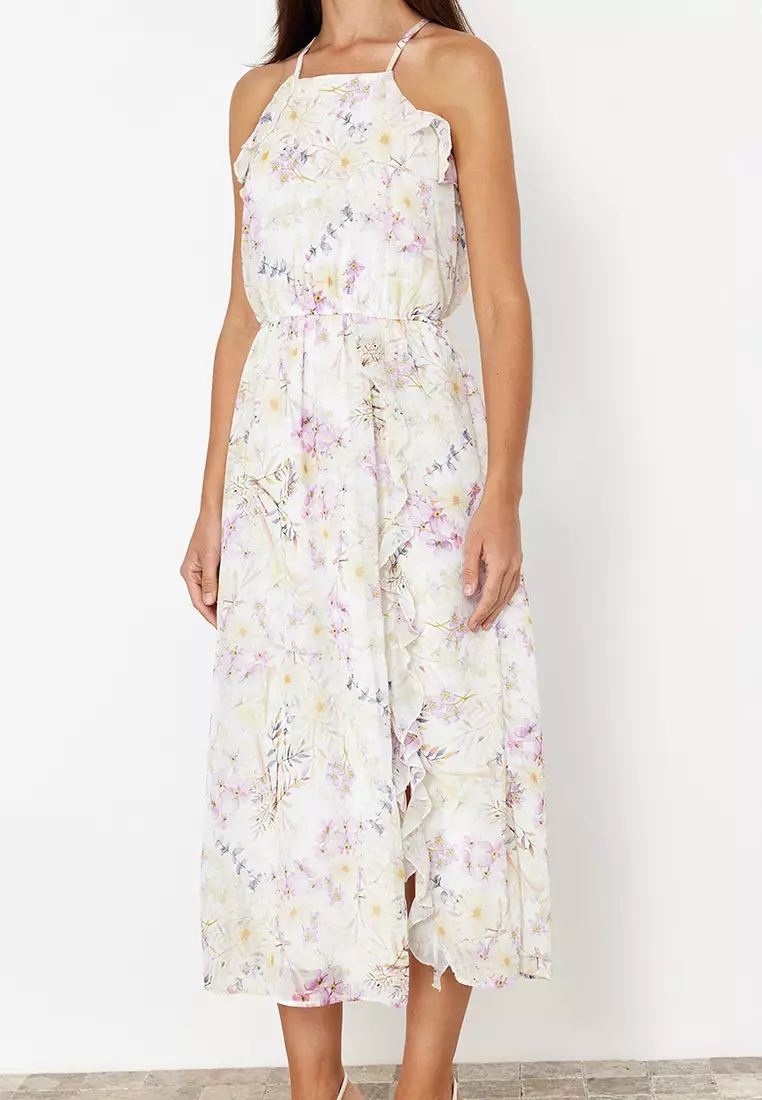 Floral Pattern Midi Dress