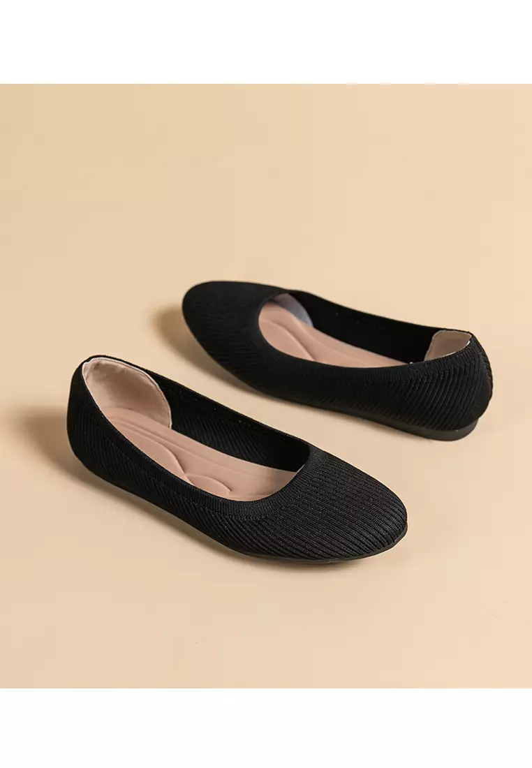 Round-toe Fly Knit‌ Flat Shoes TJ-Y2