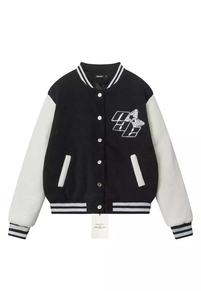Sequin Embroidered Baseball Jacket HH-N3701