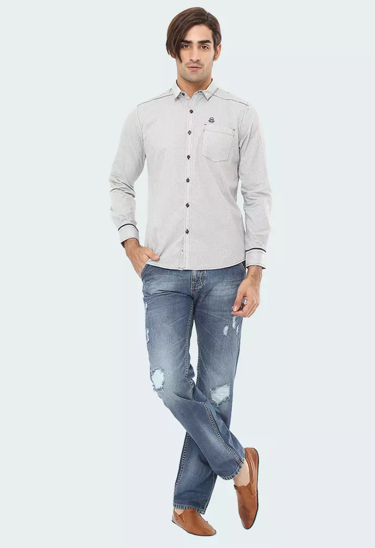 Johnwin - Kemeja Casual - Lengan Panjang - Putih - Slim Fit - ASH.670.S871.695.C