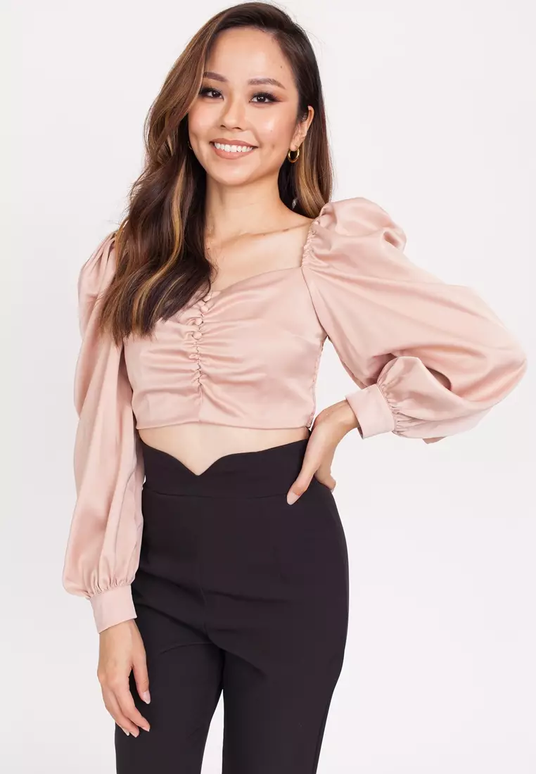 Puff blouse top