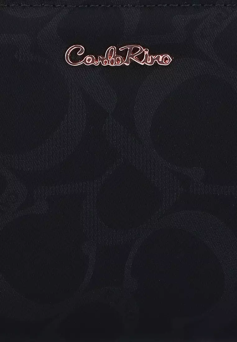 Black Carlo GEO Nylon Zip Around Wallet