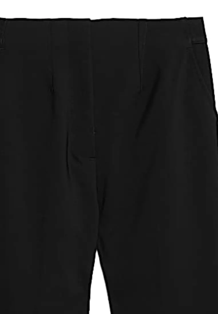 Cotton Blend Slim Fit Ankle Grazer Trousers