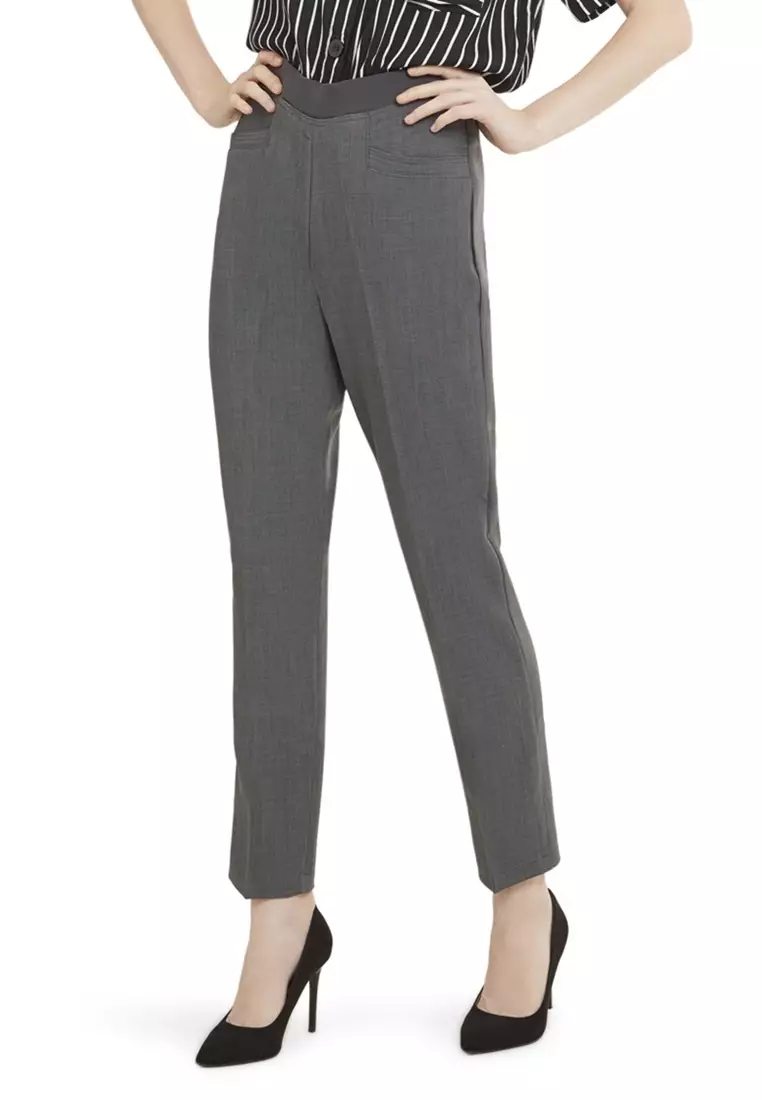 Celana Panjang Long Pants Bawahan Wanita Quality Premium - Grey
