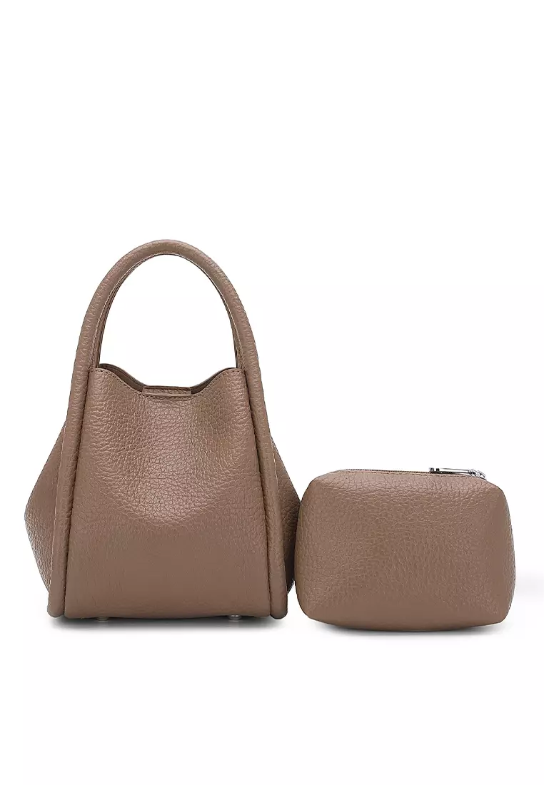 Women's 2 in 1 Top Handle Bag / Sling Bag / Shoulder Bag(手提包 / 吊帶包 / 斜背包) - 深褐色