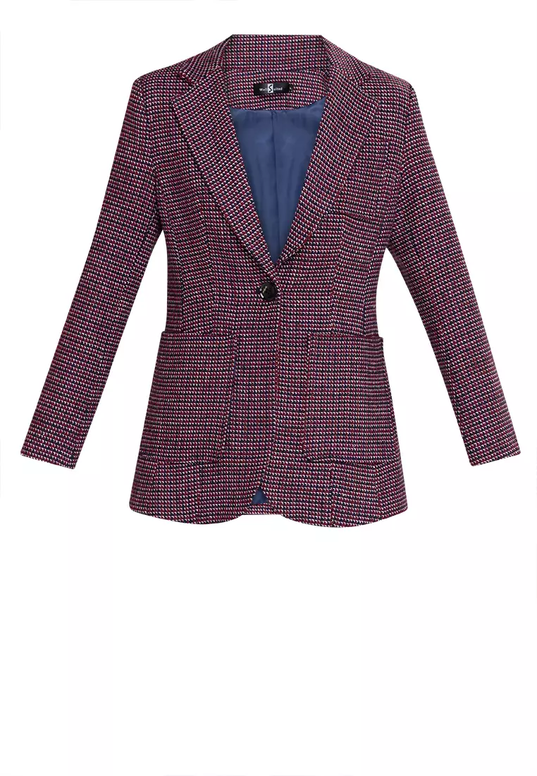 Micro Houndstooth Blazer