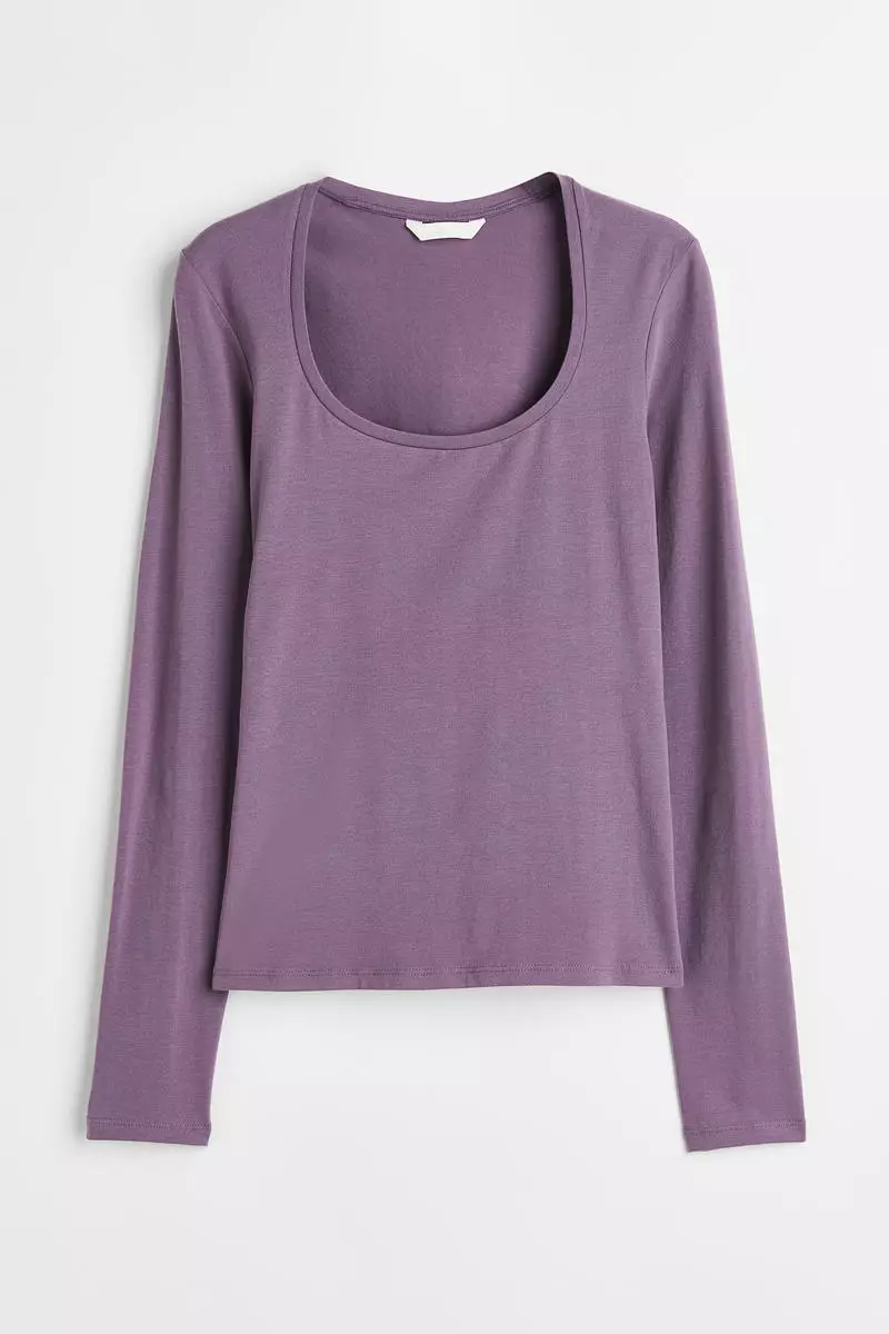 Long-sleeved jersey top