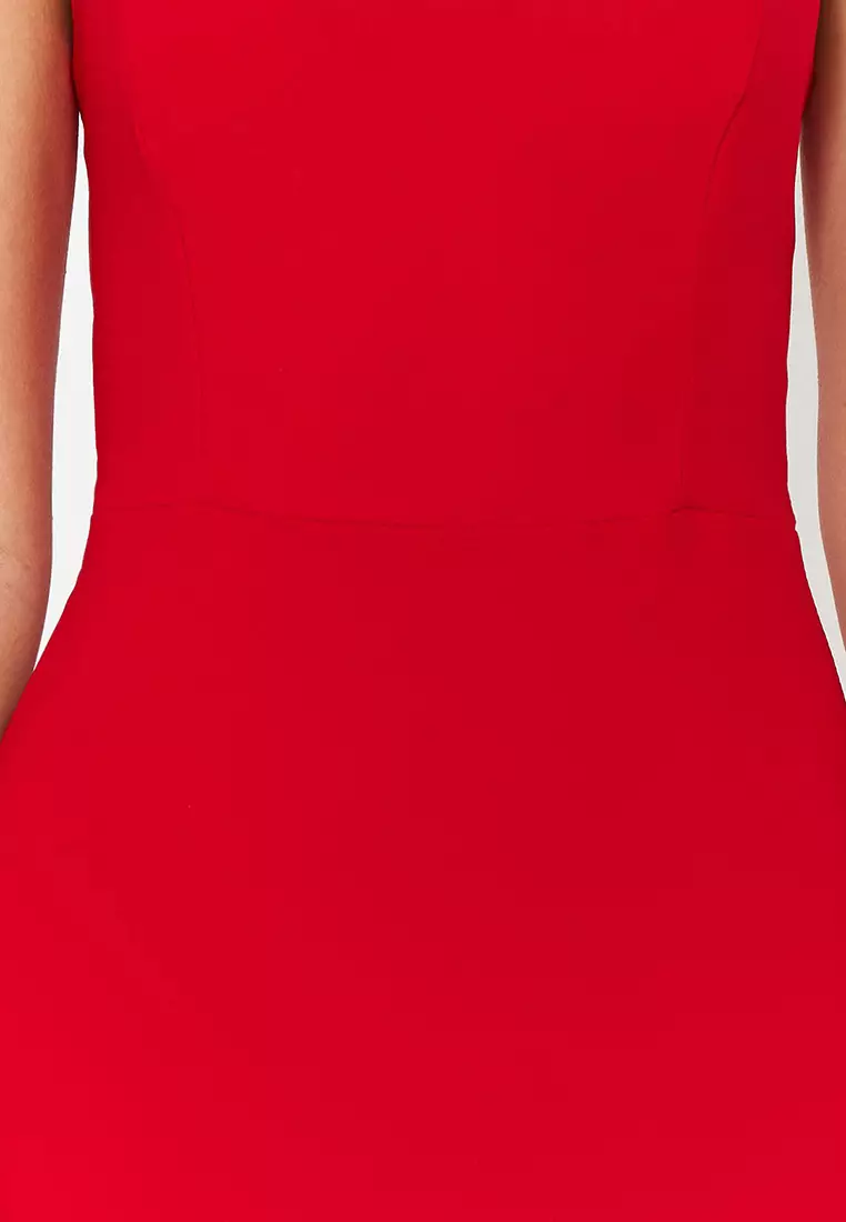 Halter Slit Midi Dress