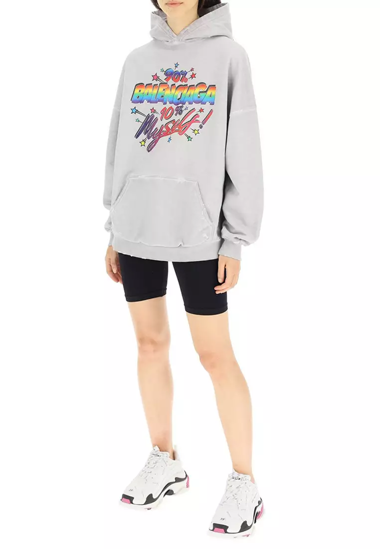 90/10 Wide Fit Hoodie in Grey