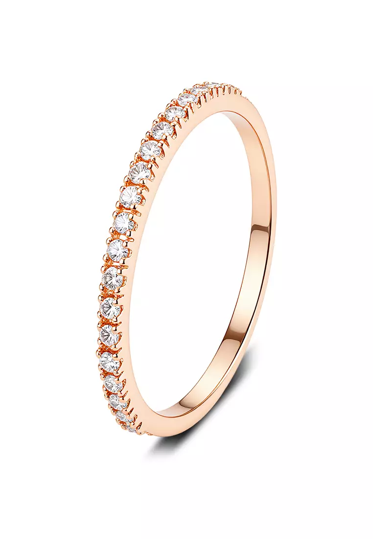 Cincin Wanita Titanium Korea Fashion Pelapisan Emas Vakum Perhiasan Ukuran Bebas Original Cewek Rings