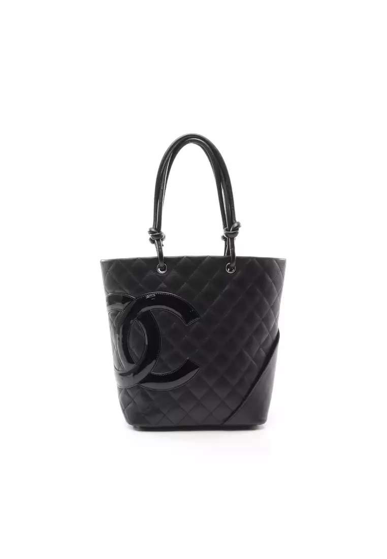 Chanel Pre-loved CHANEL cambon line Medium Handbag leather black 2023, Buy  Chanel Online
