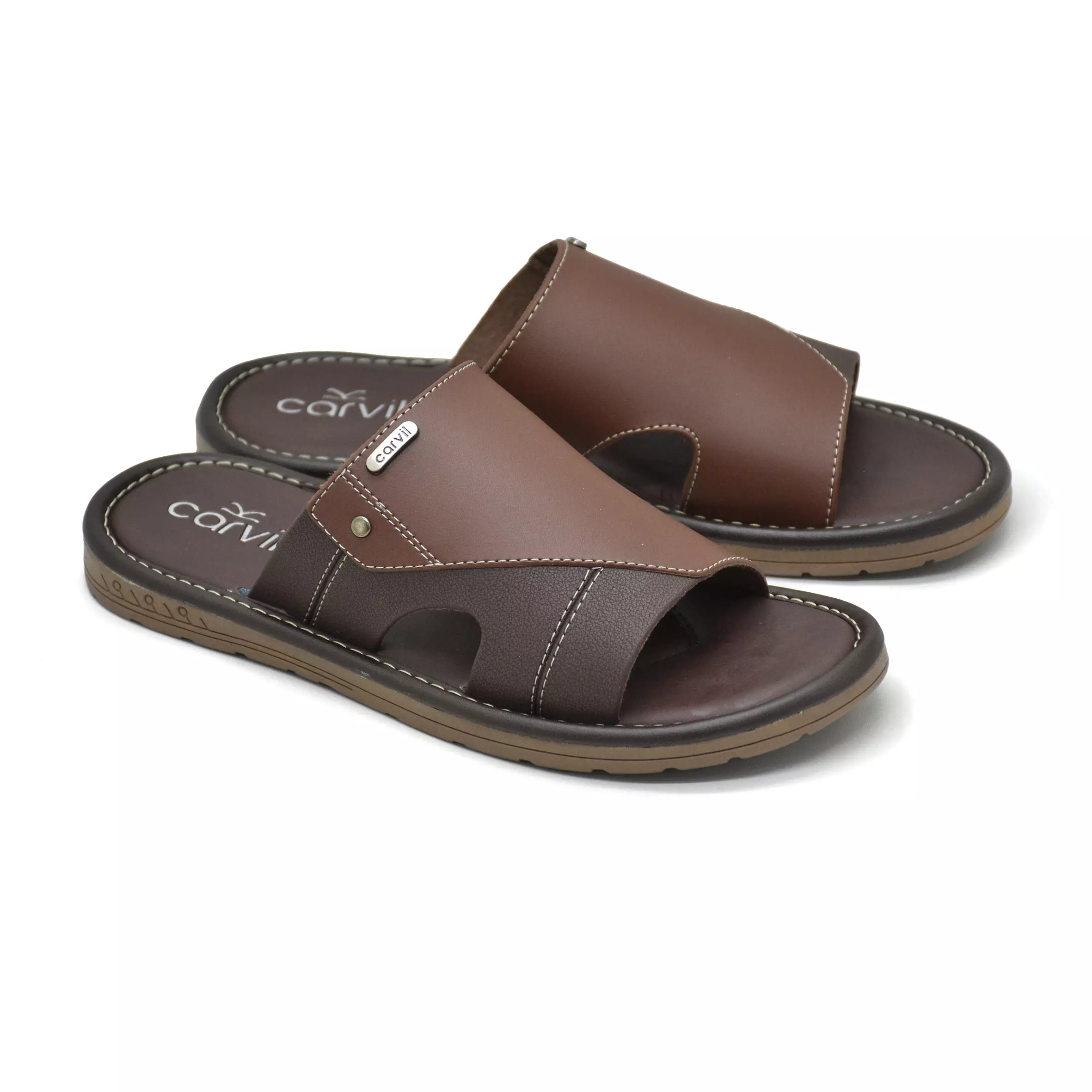 Carvil Sandal Pria Torino-03 M Dark Brown
