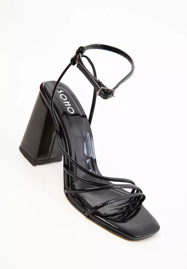 Black Patent Leather Women's Classic Heeled Shoes 20282