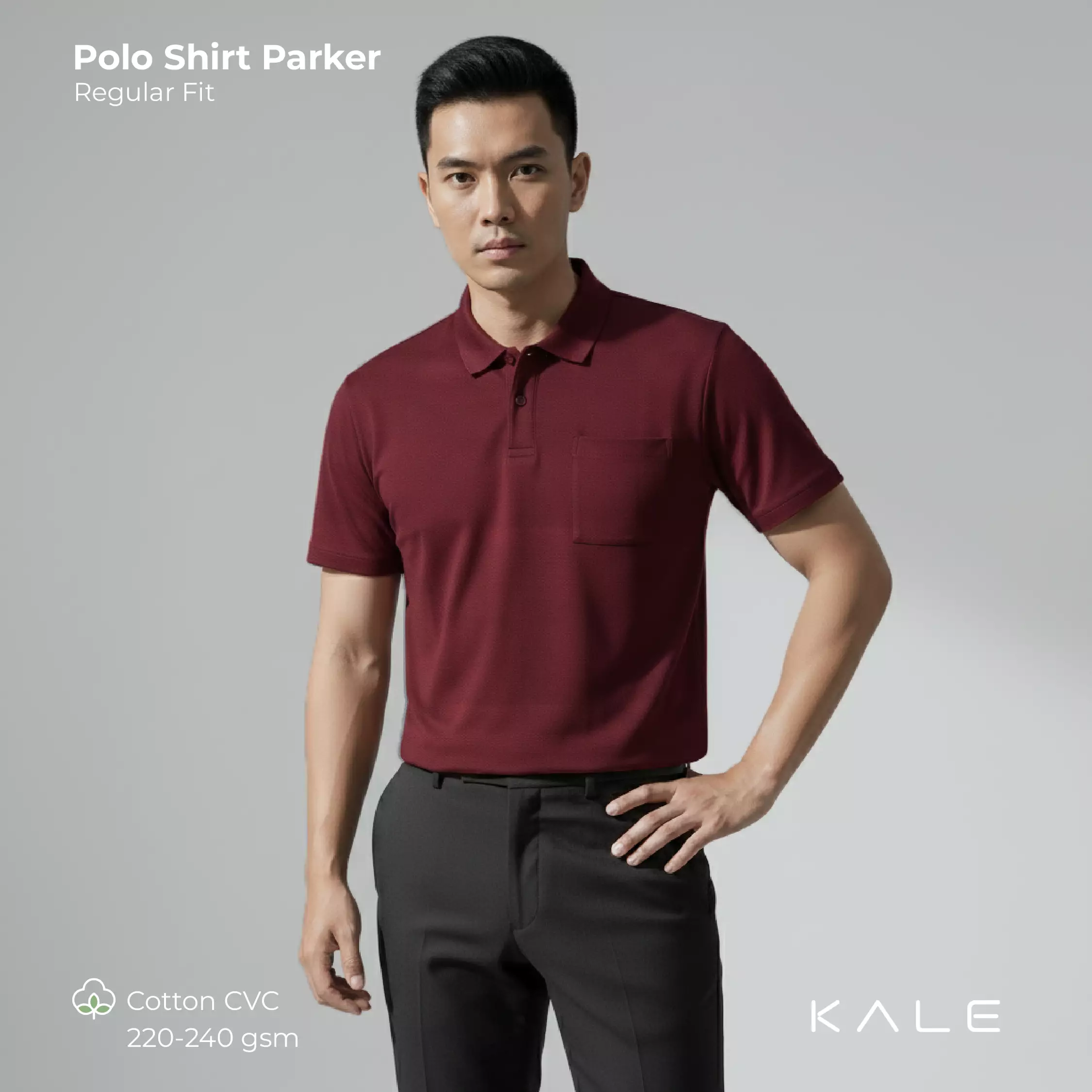 Kale PARKER MAROON / Polo Shirt Reguler Fit / Kaos Polo Pria / Kaos Pria / Kaos Kerah