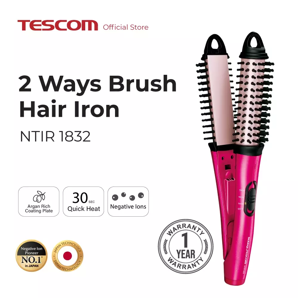 Tescom Catokan Sisir Negative Ions 2 Ways Hair NTIR1832