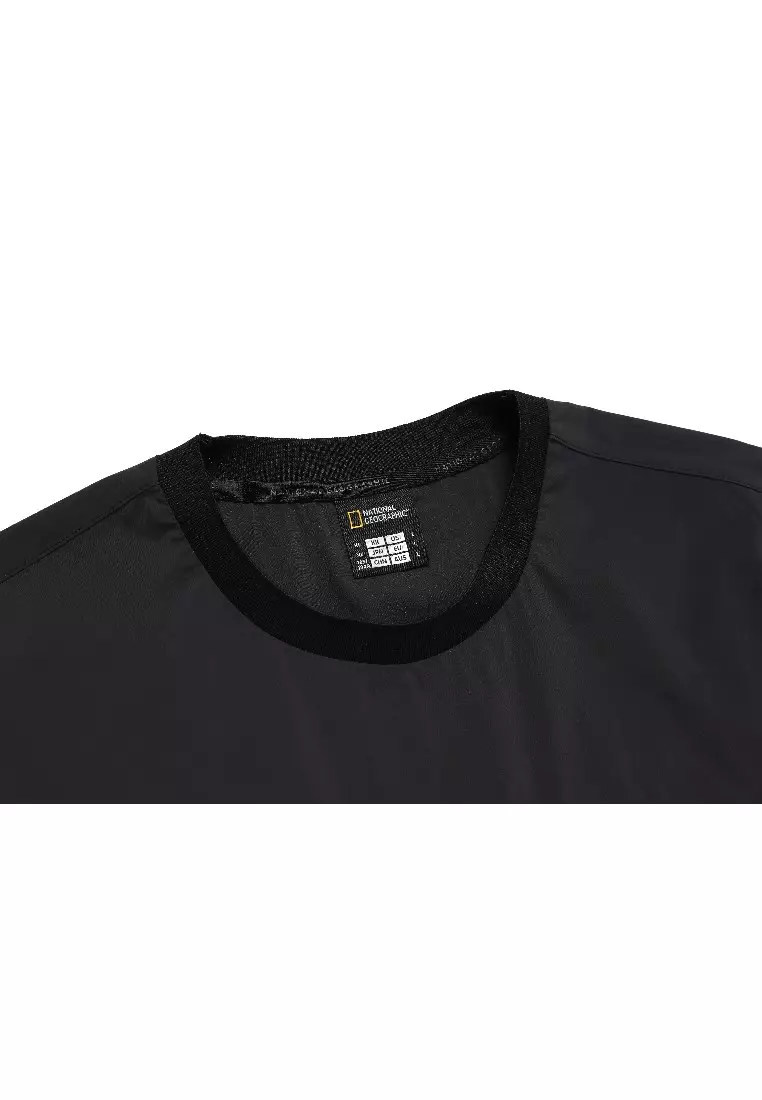 Unisex FIOTOS Woven Sleeve Pocket Stretch Short Sleeve Tee