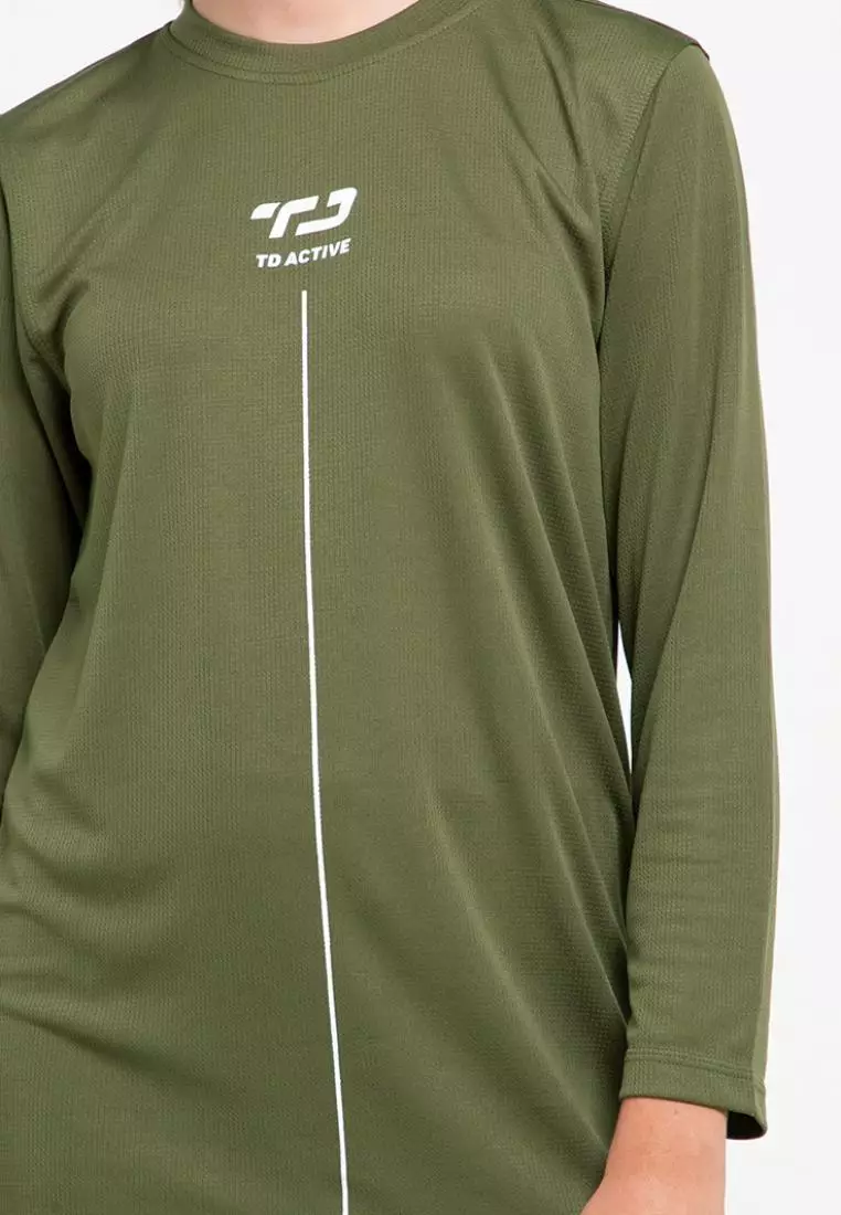 Td Active LS013 l-s Raglan Hijau Kaos