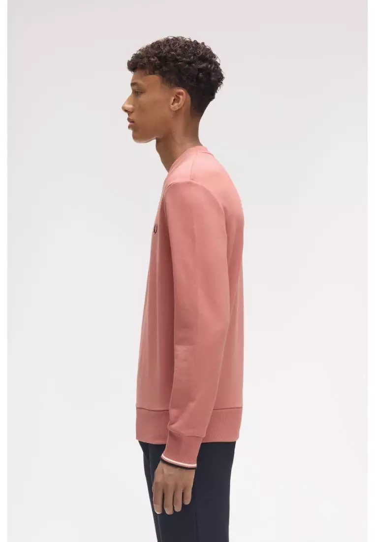 Fred Perry M7535 Crew Neck Sweatshirt (Putty Pink)
