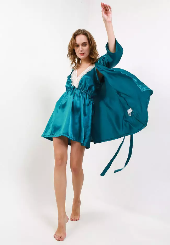 Kimono Satin Silk Set Daster Tanktop Sleepwear