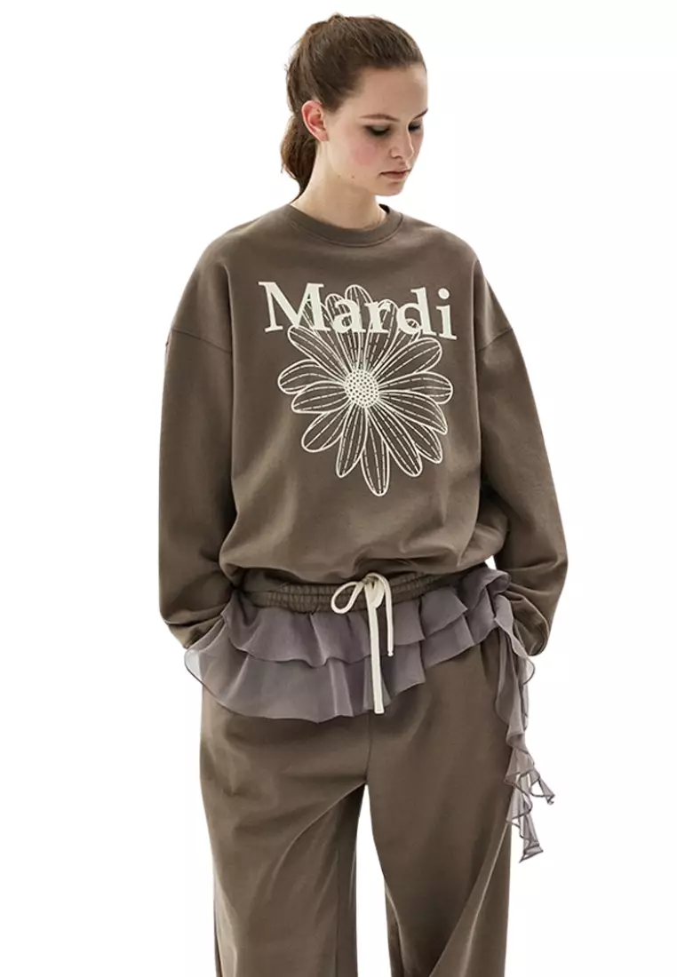 Sweatshirt Flowermardi  - Taupe Ivory