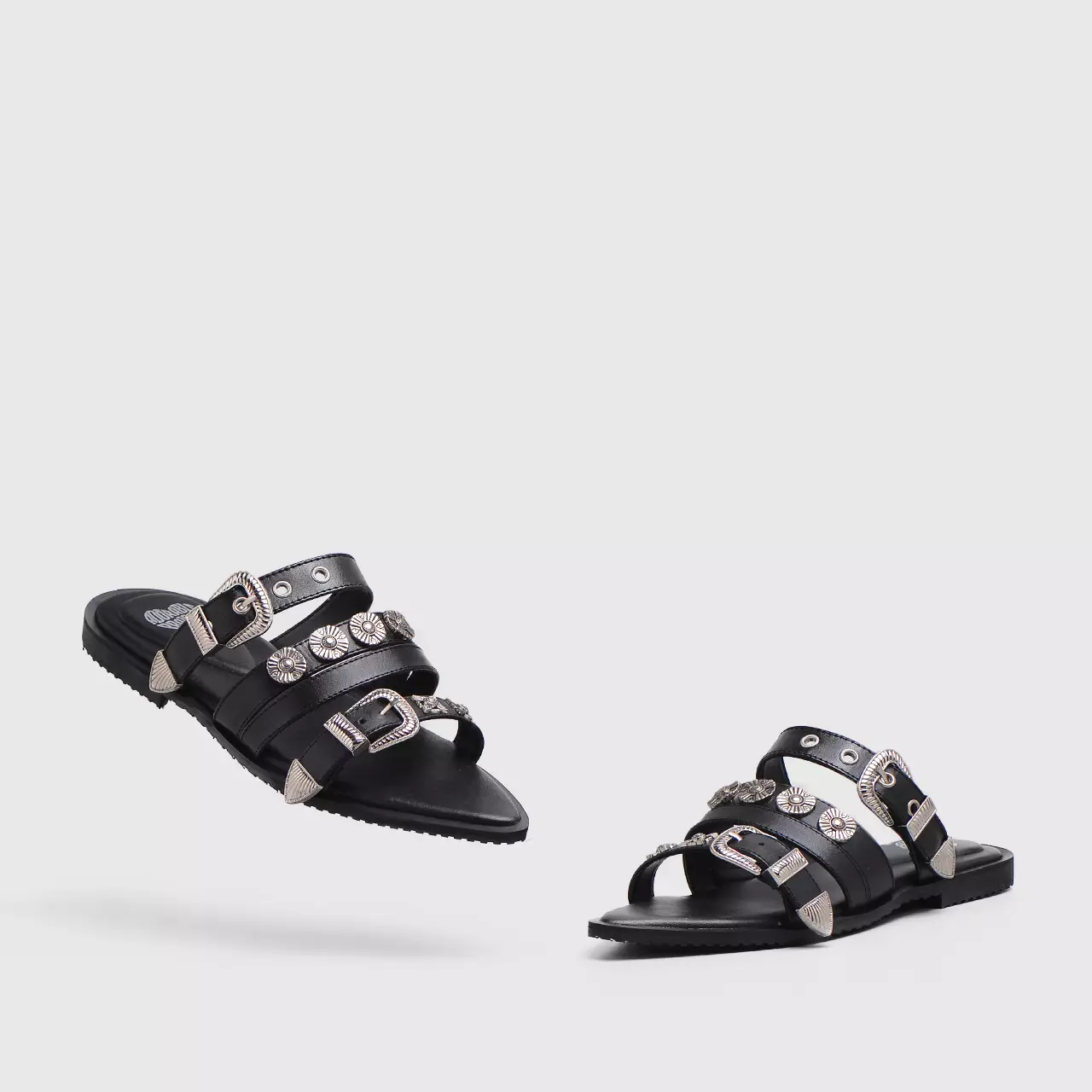 Finly Sandals Genuine Leather Black