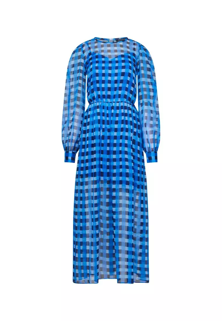 chinese dress ladies Pascha Jersey Draped Trim Maxi Dress Amethyst Blue