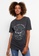 LC WAIKIKI black and grey Crew Neck Printed Short Sleeve Cotton Women's T-Shirt 80DB5AA54375F7GS_1