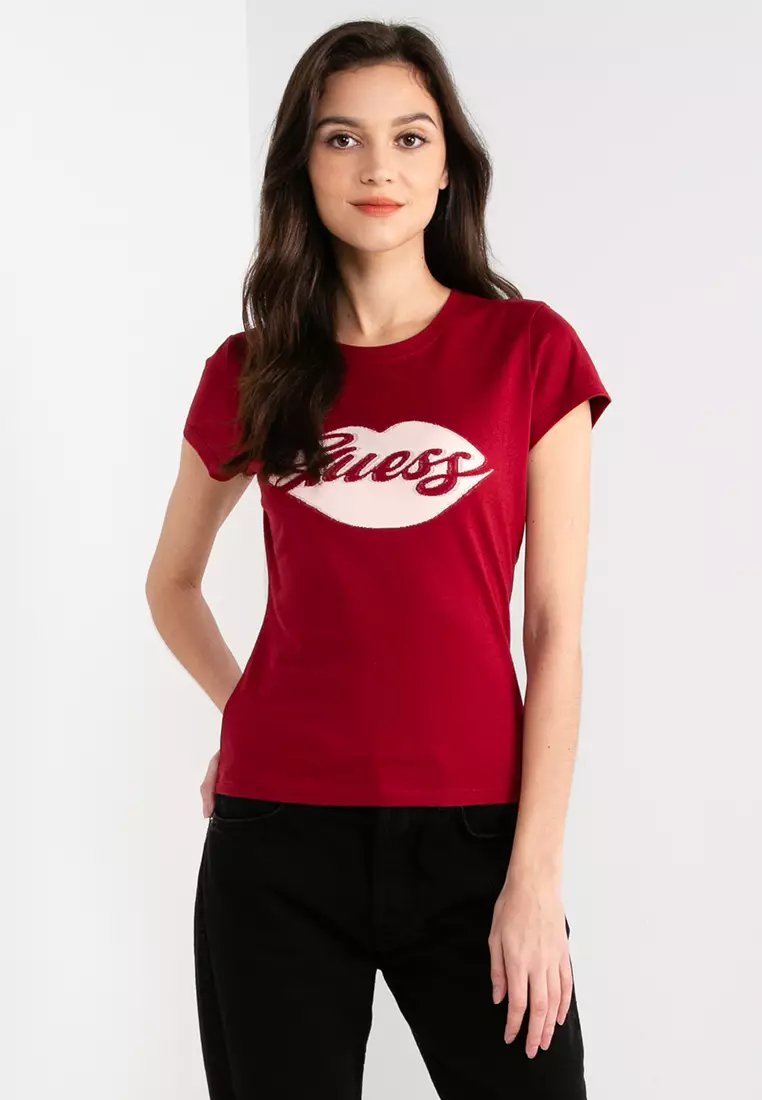 Guess lips t top shirt