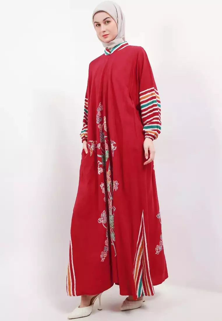 Syeril Dress Gamis Kaftan Encim Red