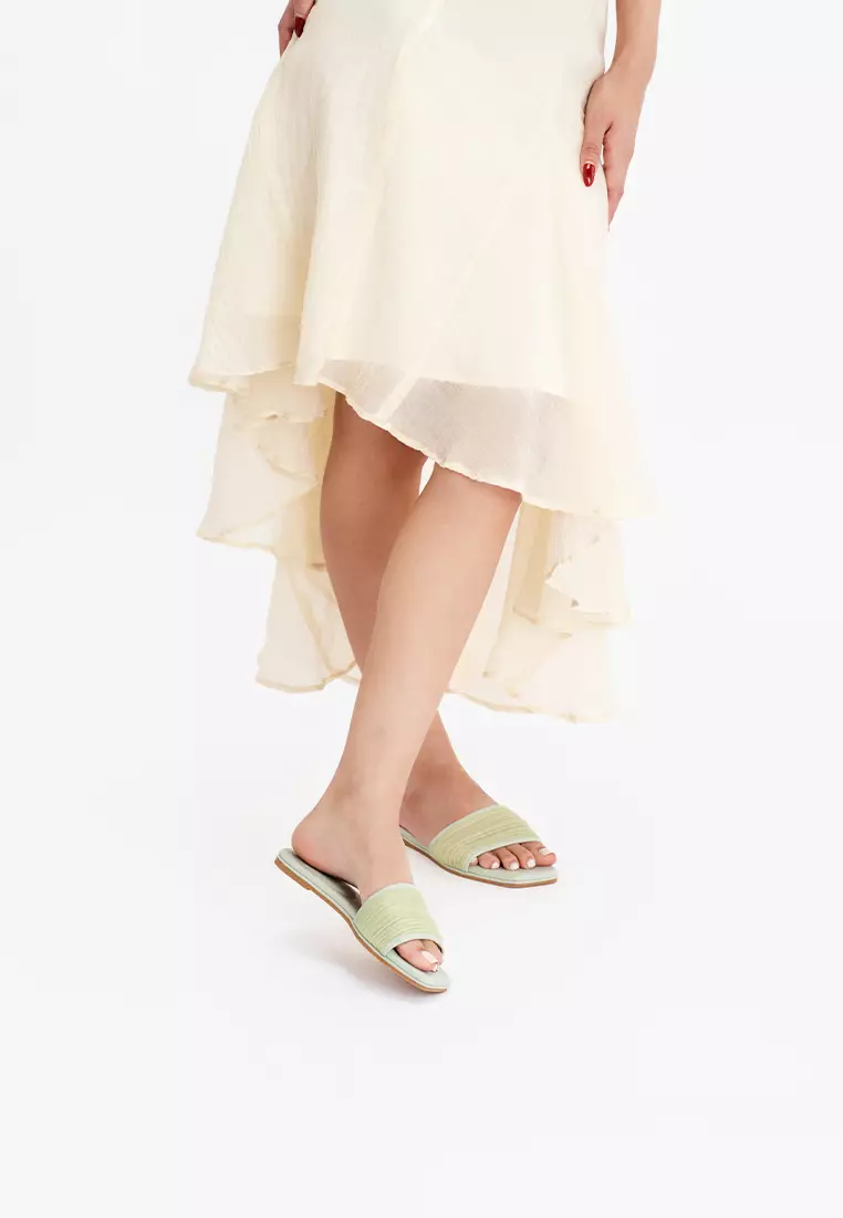 MESH PLEATED UPPER CLOUDFOAM FLAT SLIDE