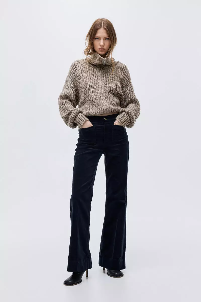 Flared corduroy trousers