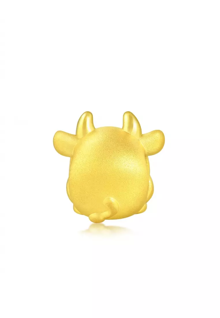 999 24K Solid Gold 'Cute & Pets' Ox Charm 91989C (Bracelet not included)