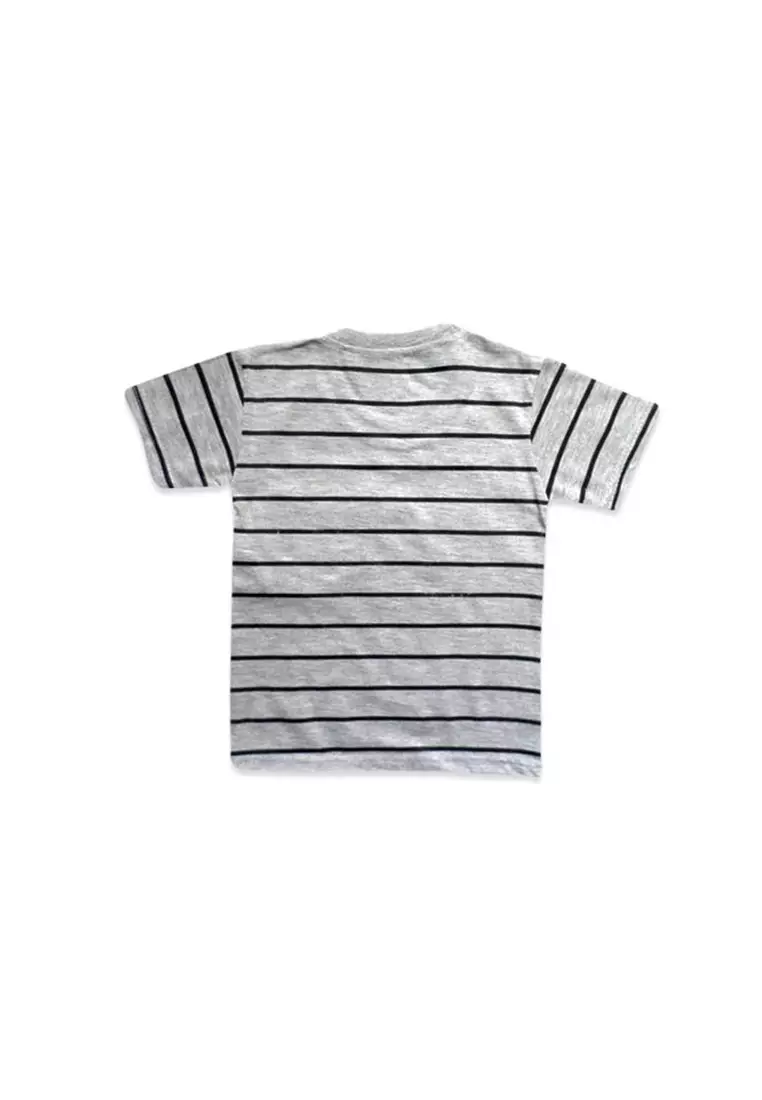 Skabe Pakaian Bayi Anak Laki Laki Baju Atasan Oblong Lengan Pendek Motif Salur Bear Setelan Kaos Celana Jogger All Size Warna Tua Untuk Usia 12 Bulan Hingga 18 Bulan 3144