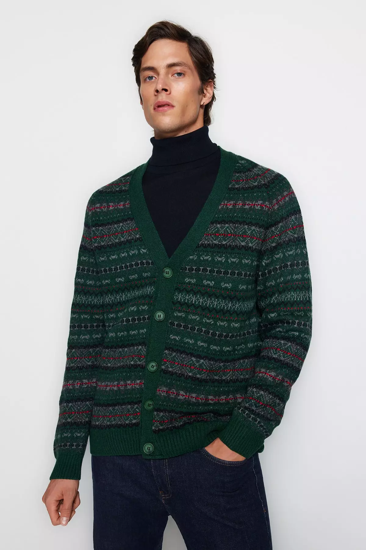 Mens deals green cardigan