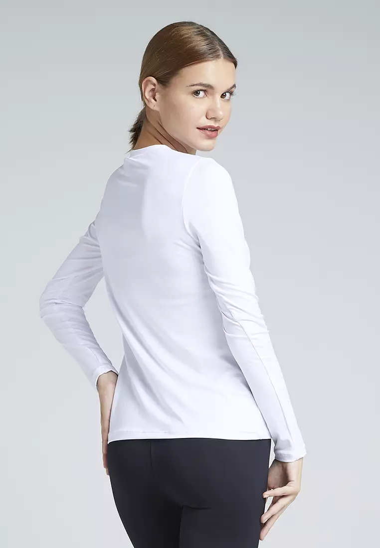Flexzone Long Sleeves Sport Shirt Women Essential White