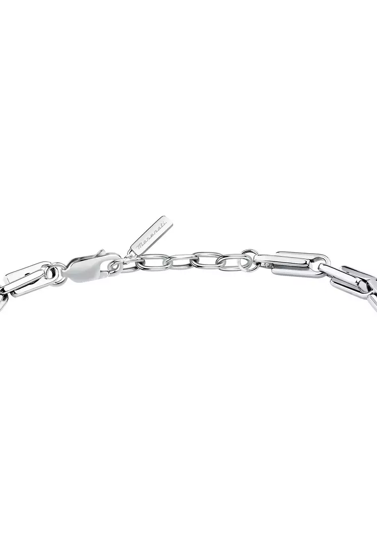 Maserati Iconic Men's Bracelet, 19+3.5cm, Stainless Steel jewelry, Silver Logo, JM425AVD108
