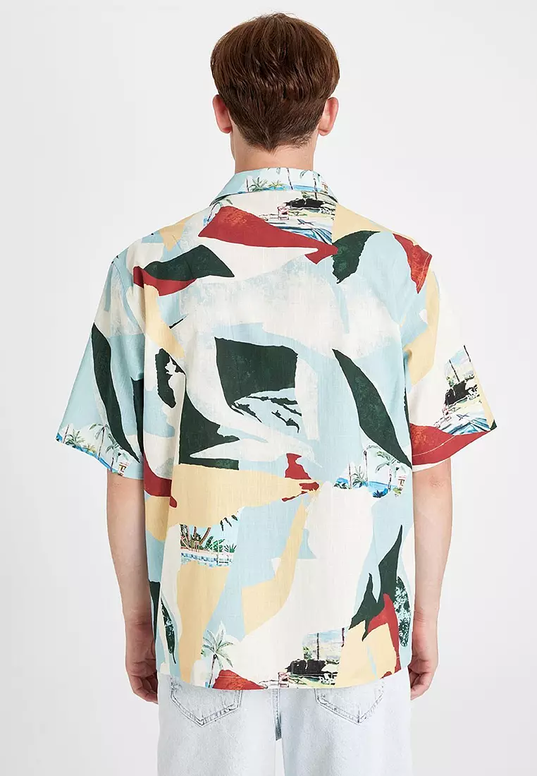 Printed Cotton Short Sleeves Shirt