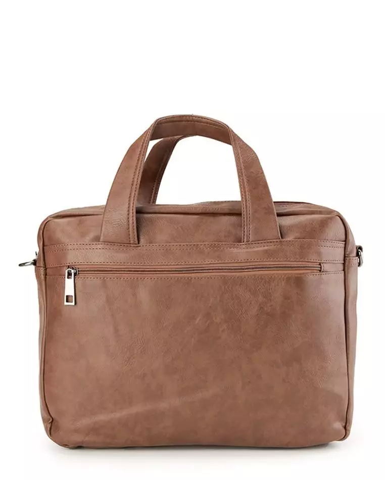 Distressed Leather Laptop Tote Bag