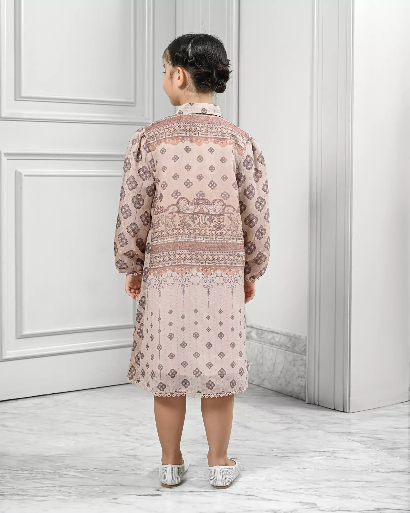 Geulis.id KIDS ALUSYA MIDI DRESS / DRESS ANAK / BAJU LEBARAN - DUSTYPEACH