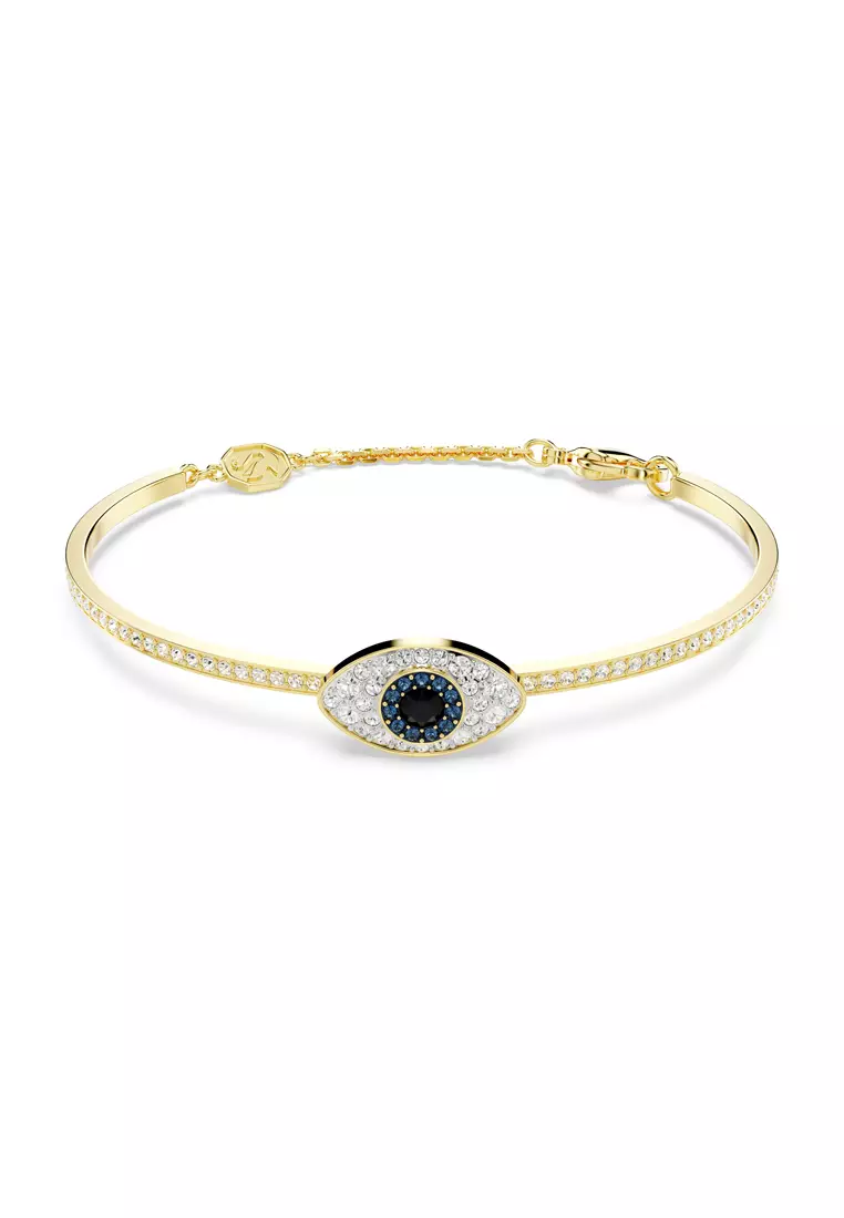 Symbolica bangle, Evil eye, Blue, Gold-tone plated