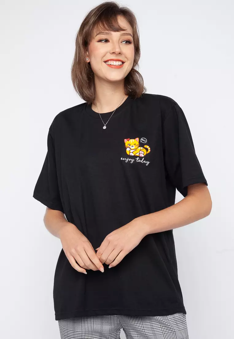 代引き人気 Peep inside head EMBROIDERY TEE BLACK Tシャツ 