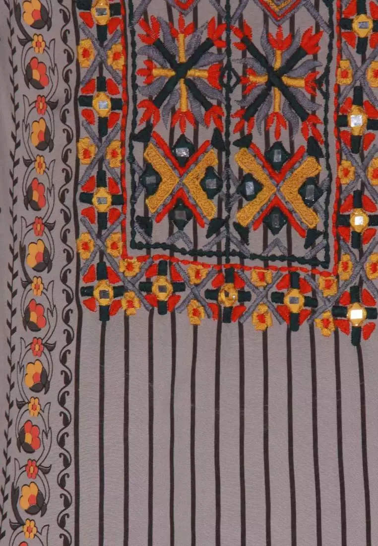 Le Reve 灰色公主线束腰连衣裙