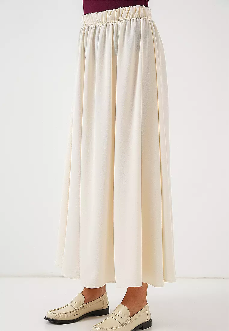 Women's Long Ayrobin Skirt 8050 - Cream