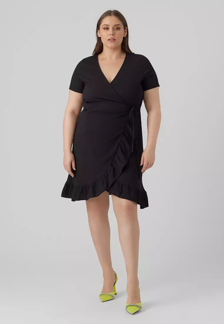 Wrap on sale dress plus