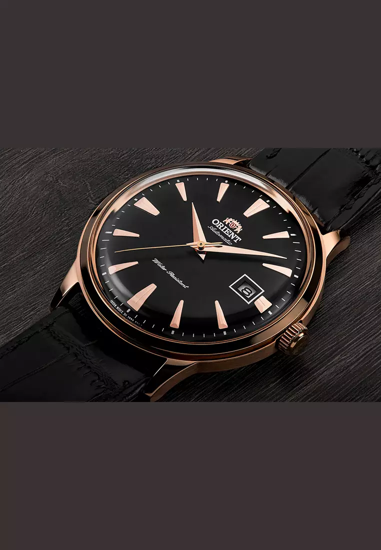 Orient Bambino Automatic - Jam Tangan Analog Pria - Rosegold - Black Leather Strap - FAC00001B0
