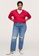 Violeta by MANGO red Plus Size V-Neck Knit Sweater D8B7AAA74DA3E6GS_4