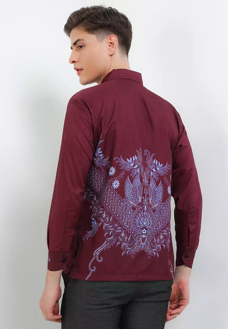 Whonosari Kemeja Batik Exclusive Premium Pria Casual Modern Lengan Panjang