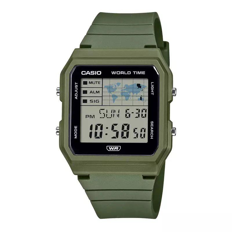 Jam Tangan Unisex Casio Standard LF-30W-3ADF LF30 LF-30W Digital Dial Green Resin Band